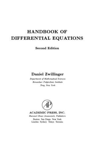 Handbook of Differential Equations