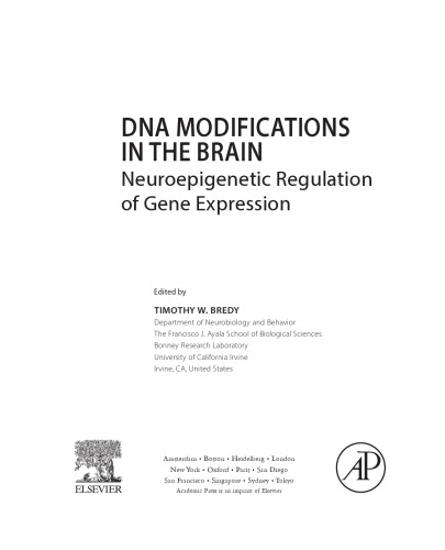 DNA Modifications in the Brain. Neuroepigenetic Regulation of Gene Expression