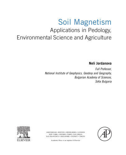 Soil Magnetism. Applications in Pedology, Environmental Science and Agriculture