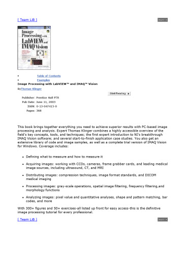 Image Processing with LabVIEW and IMAQ Vision