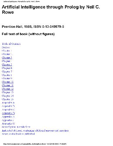 Artificial Intelligence Through Prolog