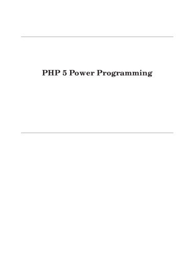 PHP 5 Power Programming