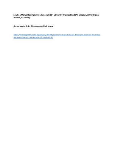 Solution Manual Digital Fundamentals
