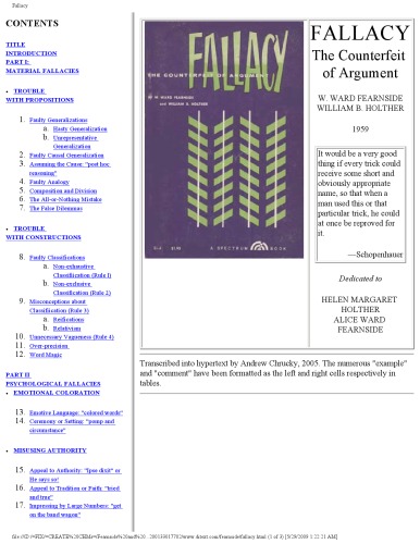 Fallacy; the counterfeit of argument