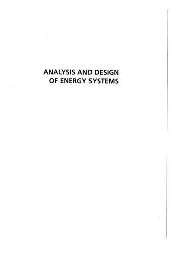 Analysis and Design of Energy Systems