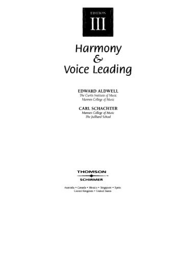 Workbook: harmony and voice leading