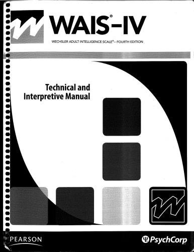 WAIS-IV: Technical and Interpretive Manual
