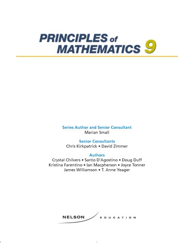 Principles of Mathematics 9