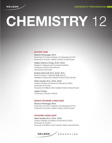 Nelson Chemistry 12