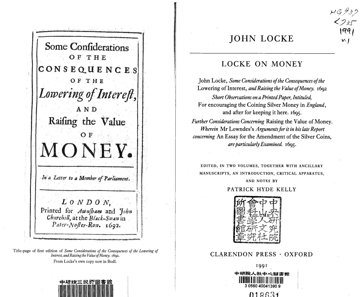 Locke on money. Vol. I