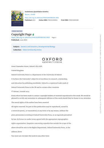 Evolutionary Quantitative Genetics