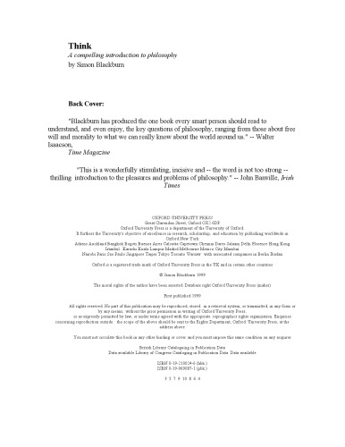 (With Paragraph Indent) Think: A Compelling Introduction to Philosophy