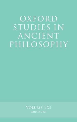 Oxford Studies in Ancient Philosophy, Volume 61