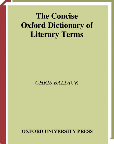 The Concise Oxford Dictionary of Literary Terms