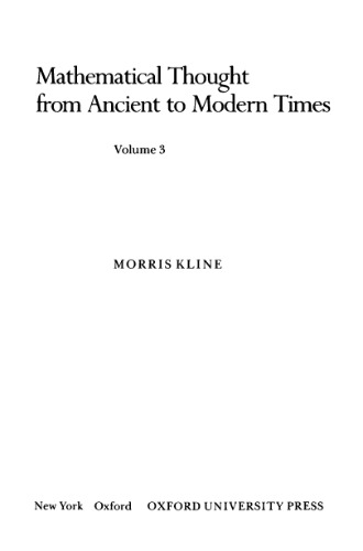 Mathematical thought from ancient to modern times