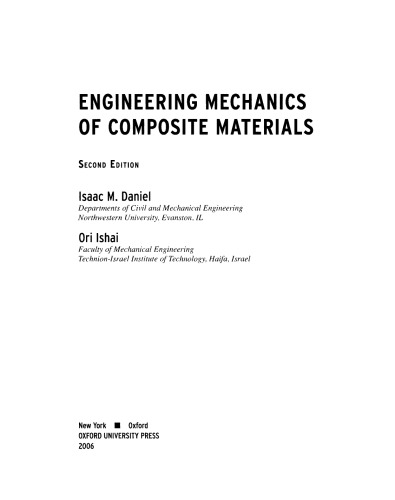 Engineering Mechanics of Composite Materials