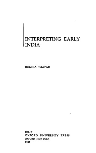 Interpreting Early India