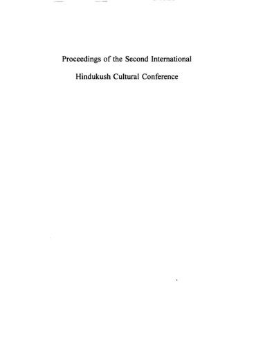 Proceedings of the Second International Hindukush Cultural Conference
