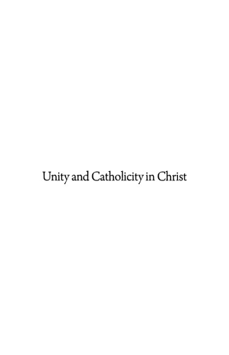 Unity & Catholicity in Christ: The Ecclesiology of Francisco Suárez, S.J.