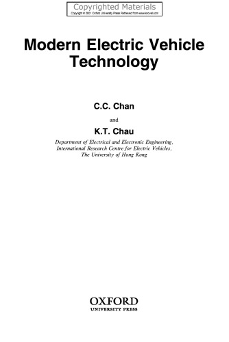 Modern Electric Vehicle Technology