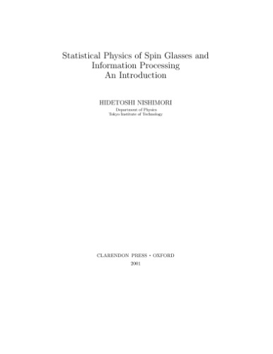 Statistical physics of spin glasses and information processing: an introduction