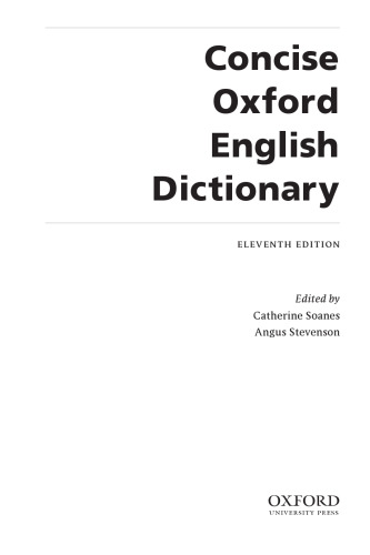 Concise Oxford English Dictionary