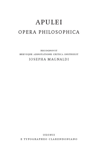 Apulei Opera Philosophica