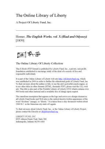 Thomas Hobbes Translations of Homer: The Iliad and the Odyssey