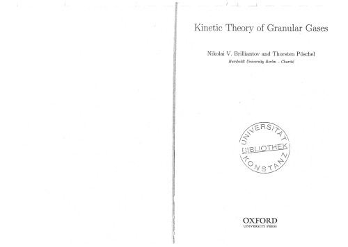 Kinetic Theory of Granular Gases