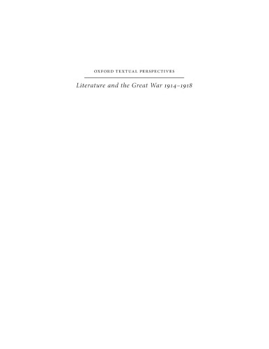 Literature and the Great War, 1914-1918