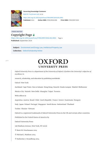 Governing Knowledge Commons