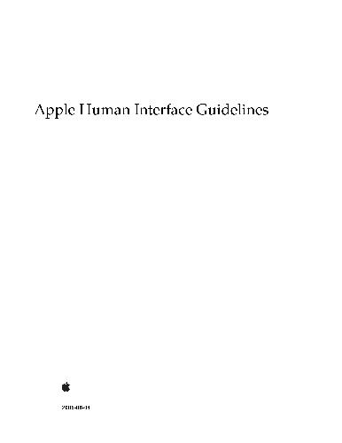 Apple Human Interface Guidelines