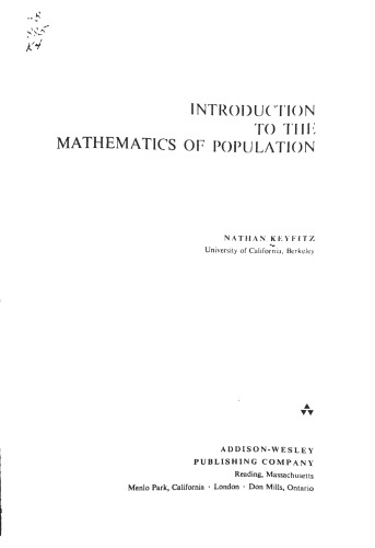 Introduction to the Mathematics of Population