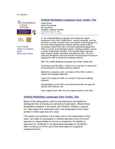 Unified Modelling Language User Guide