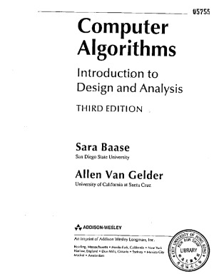 Computer Algorithms. Introduction to Design and Analysis