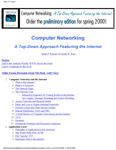 Computer networking : a top-down approach featuring the Internet