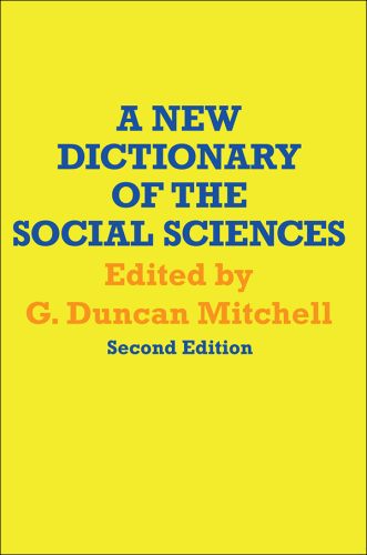 A New Dictionary of the Social Sciences
