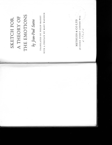Sketch for a Theory of the Emotions (Routledge Classics)