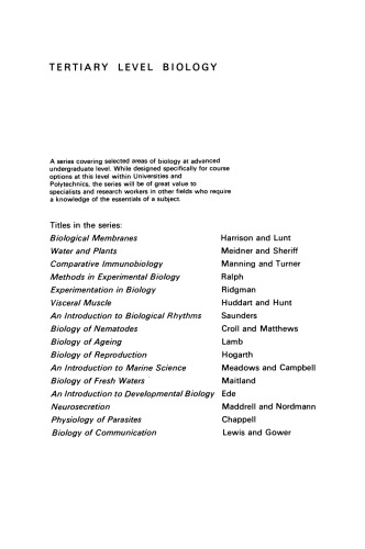 Biological Membranes: Their Structure and Function