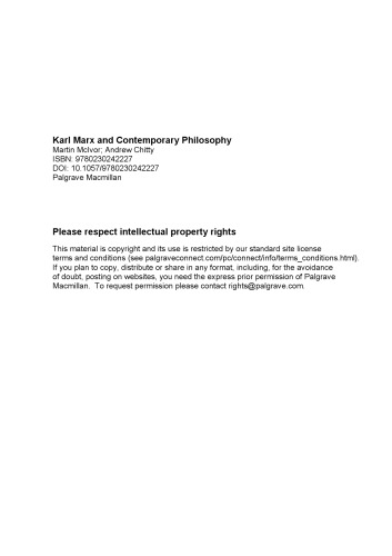 Karl Marx and contemporary philosophy