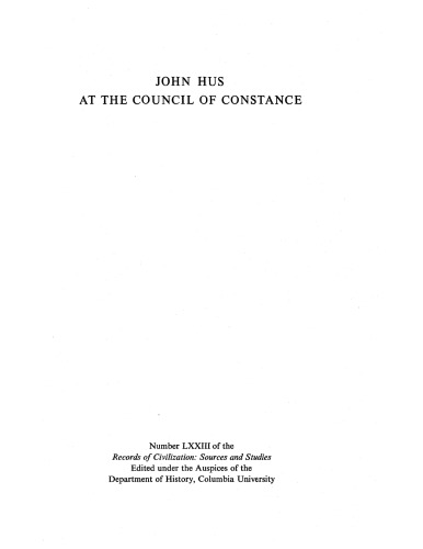 John Hus at the Council of Constance