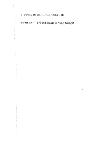 Self and society in Ming thought
