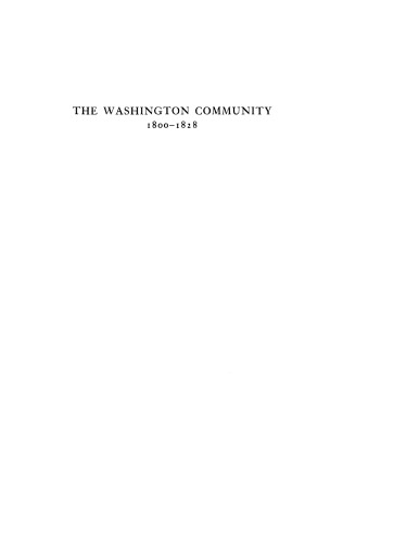 The Washington community, 1800-1828