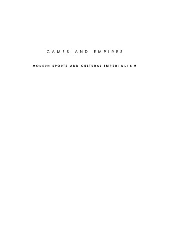 Games and Empires: Modern Sports and Cultural Imperialism