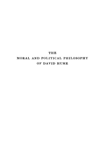The Moral and Political Philosophy of David Hume