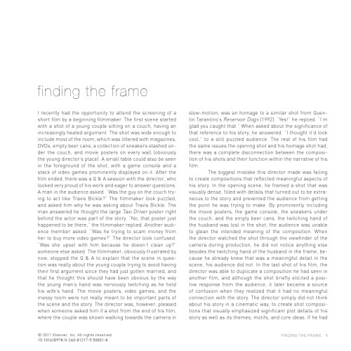 The Filmmaker's Eye