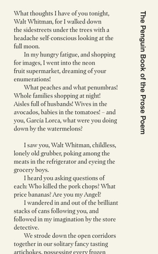 The Penguin Book of the Prose Poem: From Baudelaire to Anne Carson