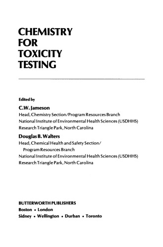 Chemistry for Toxicity Testing