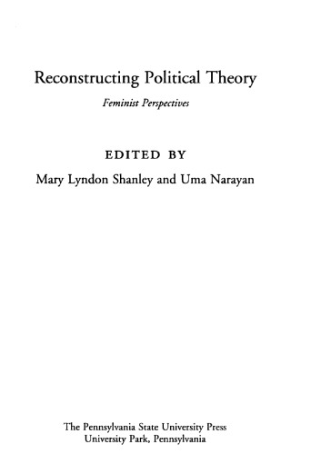Reconstructing political theory : feminist perspectives