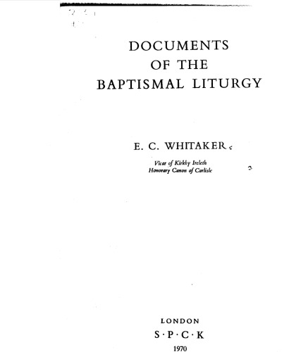 Documents of the baptismal liturgy